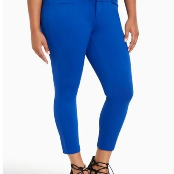 Torrid Cropped Trouser Pant- All Nighter Ponte in Surf the Web Blue Size 18 - Picture 1 of 6